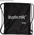 Worek plecak czarny Wszystko zrobię jutro - tantis.pl
