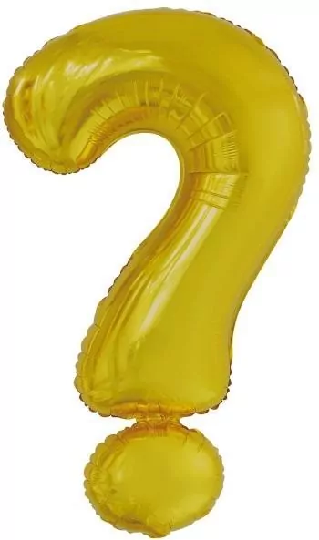 Balon foliowy znak ? złoty 53x86cm - tantis.pl