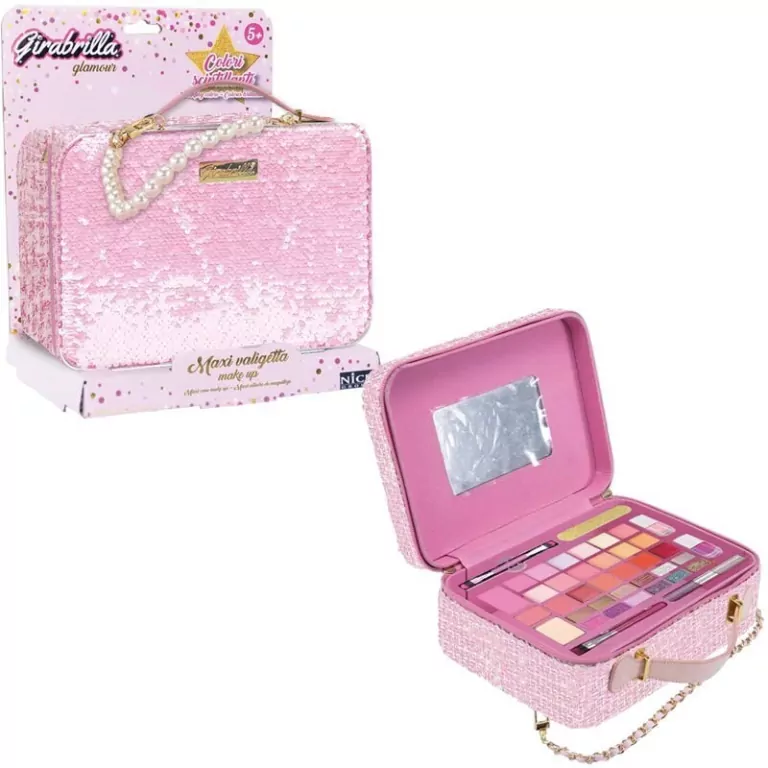 Girabrilla maxi walizka Make up ciemny róż - tantis.pl