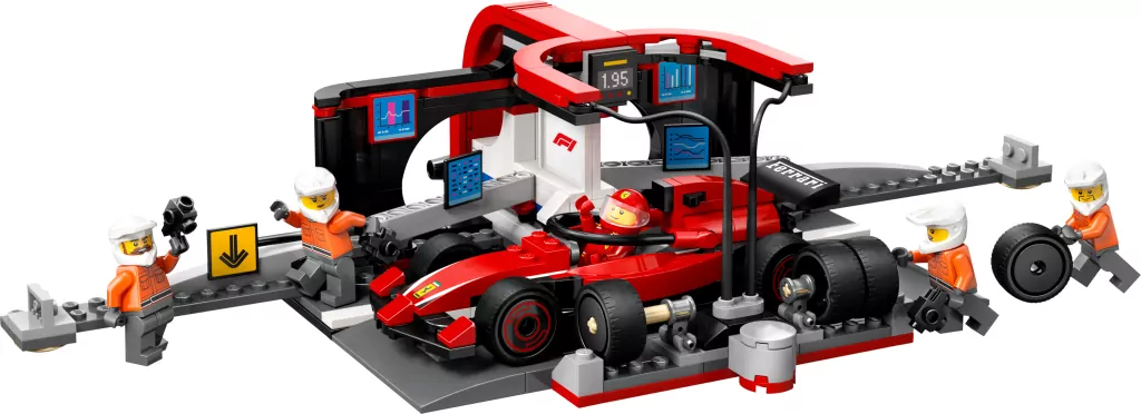 LEGO® F1® Pit stop i mechanicy z bolidem Ferrari 60443 - tantis.pl