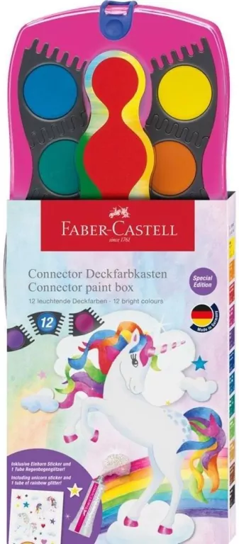Faber-Castell. Farby Connector Unicorn, 12 kolorów - tantis.pl