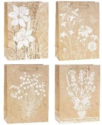 Torebka ozdobna Kwiaty 26x32x10cm mix ROZETTE