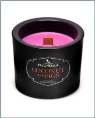Świeczka sojowa Coconut and Figs czarna 170g - tantis.pl