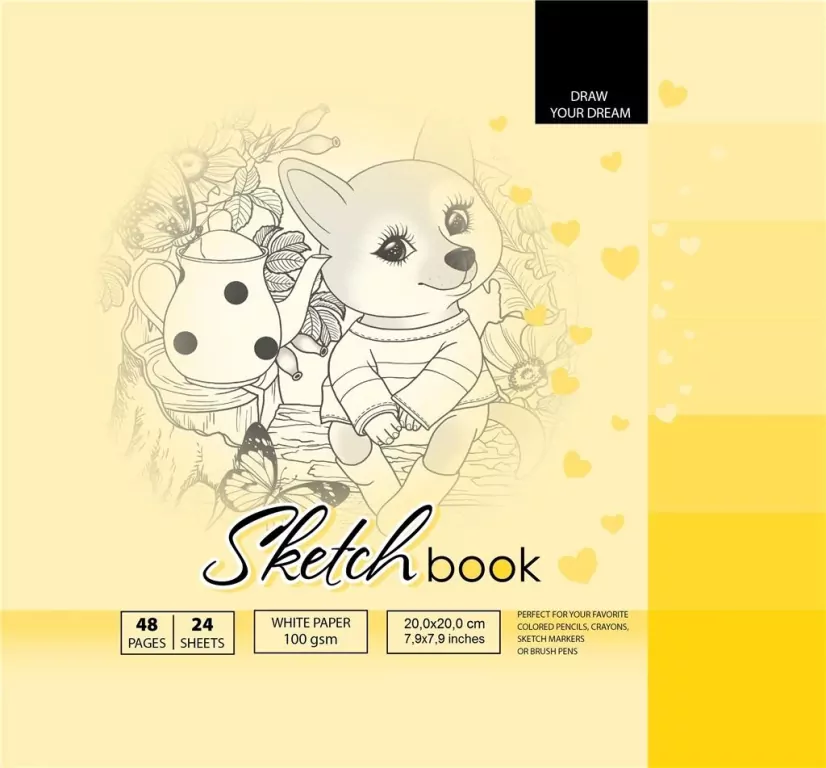 Sketchbook. Szkicownik 48 kartek. 200 x 200 mm - tantis.pl