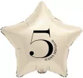 Balon foliowy Gwiazda kremowa cyfra 5 44cm - tantis.pl