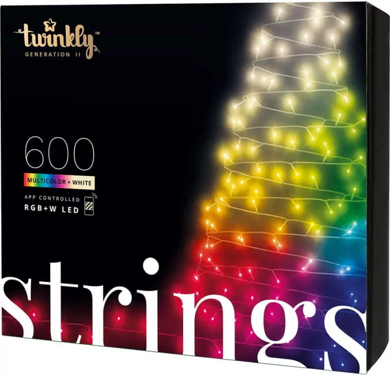 Twinkly Strings 600 Led RGBW black wire Plug F (EU type) 48 m - tantis.pl