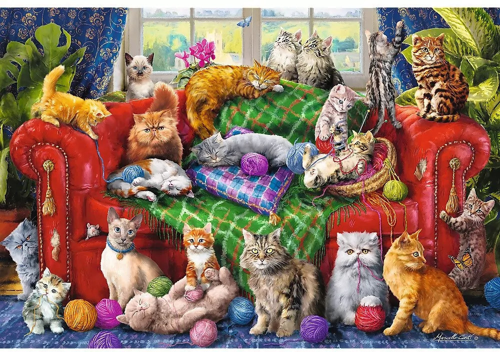 Trefl. Puzzle 1500 Kociaki na sofie - tantis.pl