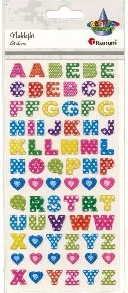 Naklejki wypukłe alfabet 72szt - tantis.pl