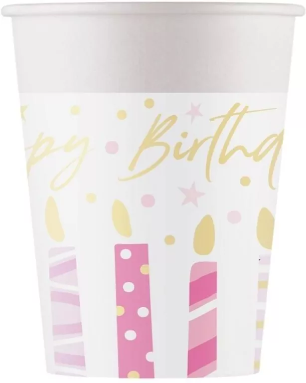 Kubeczki papierowe Birthday Candles FSC 200ml - tantis.pl