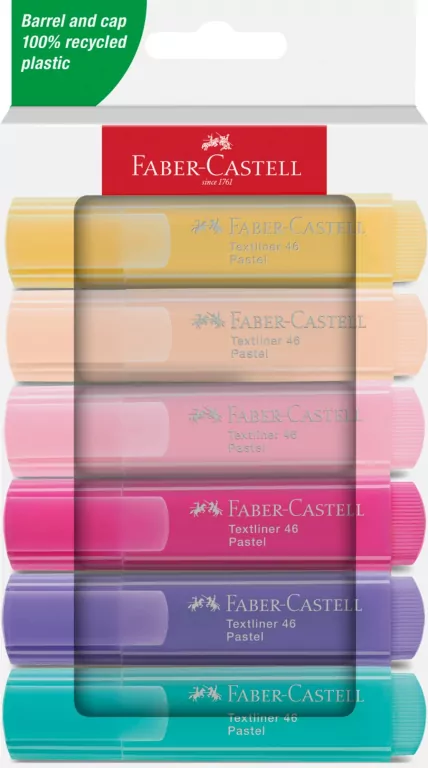 Zakreślacz pastelowy 6 kolorów FABER CASTELL - tantis.pl