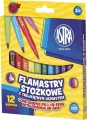 Flamastry stożkowe z trójkątnym uchwytem. 12 kolorów - tantis.pl