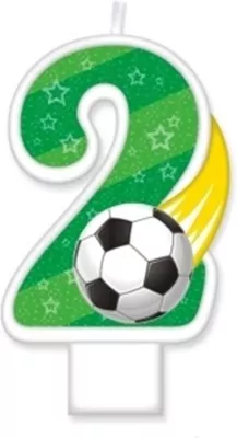 Świeczka urodzinowa Piłka 8cm Cyfra 2 SF-159-2