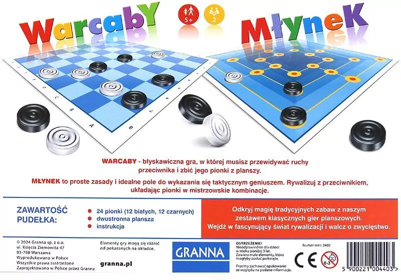 Granna. Warcaby młynek - tantis.pl