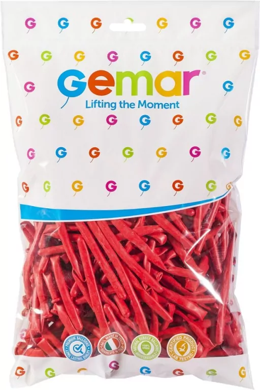 Balony Gemar rurki włoskie czerwone 5cm - tantis.pl