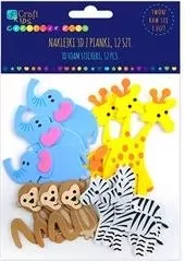 Naklejki 3d zpianki - zwierzątka safari, 12 szt. (KSPI-345)