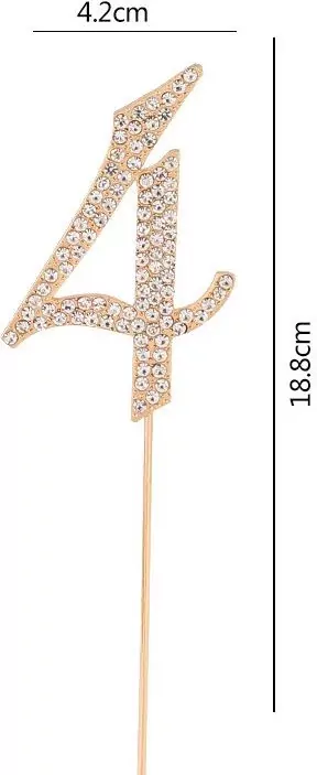 TOPPER NA TORT 4 ZLO CYRKONIE 19CM NER PBH - tantis.pl