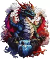Puzzle 287 drewniane kolorowe Smok - tantis.pl