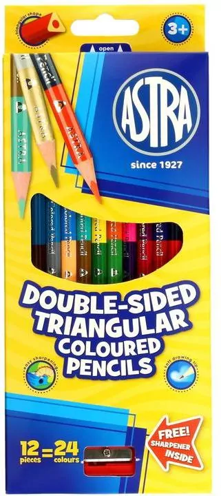 Kredki ołówkowe dwustronne. 24 kolory - tantis.pl