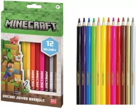 Kredki ołówkowe trójkątne Jumbo Minecraft 12 kolorów - tantis.pl