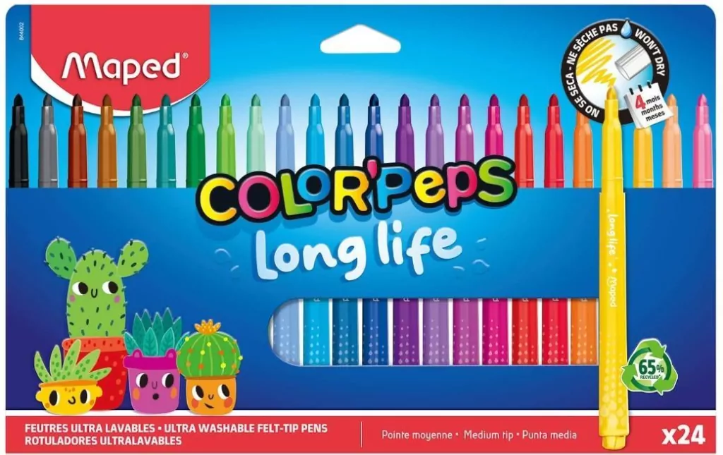 Flamastry Long Life 24kol MAPED - tantis.pl