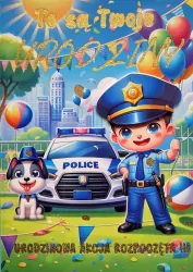 Karnet Urodzinki Policjant 3K