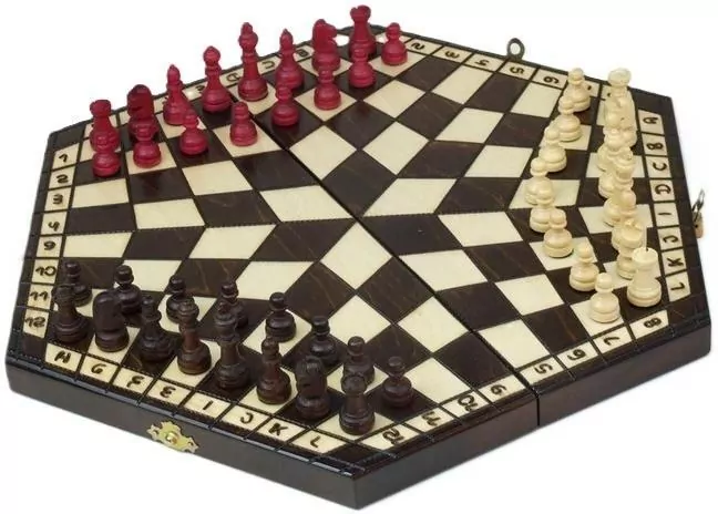 Szachy 3-osobowe drewniane - tantis.pl