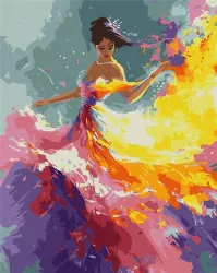 Malowanie po numerach. Elegancka księżniczka 40x50