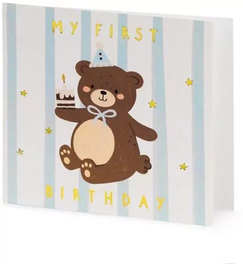 Kartka urodzinowa Miś mix 14x14cm - tantis.pl