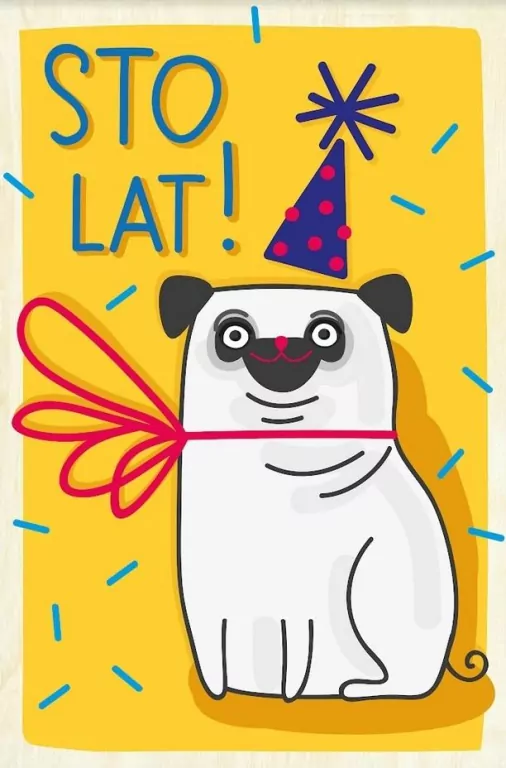 Karnet - Urodzinowy Mops - tantis.pl