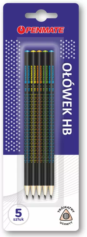 Ołówek trójkątny HB. Gwiazdki - tantis.pl