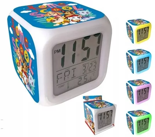 Budzik cyfrowy z alarmem Psi Patrol - tantis.pl