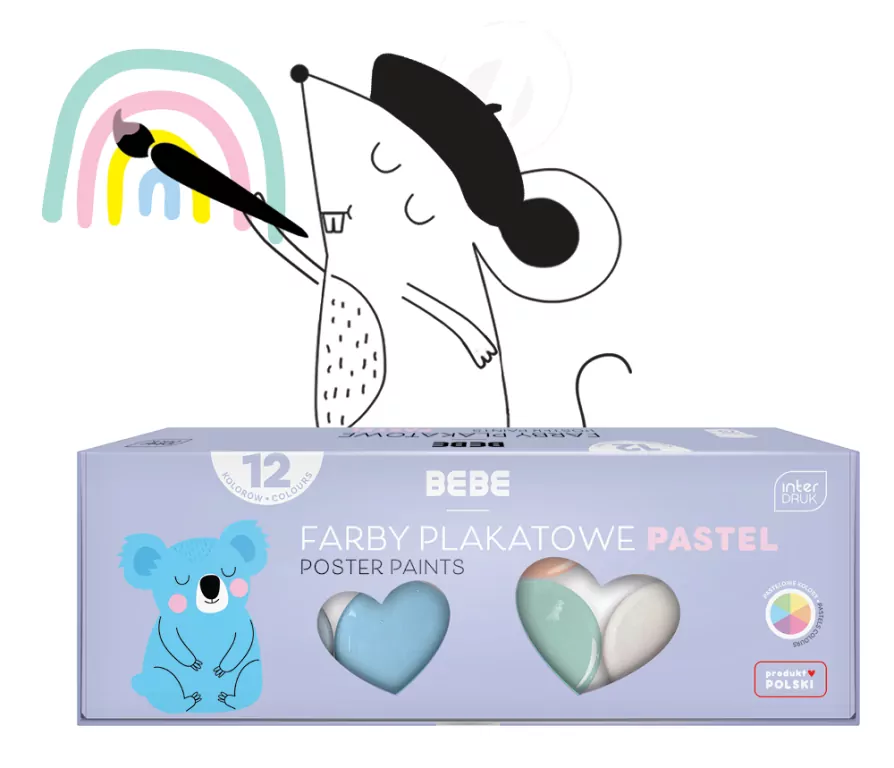 Farby plakatowe 20ml Pastel 12 kolorów - tantis.pl