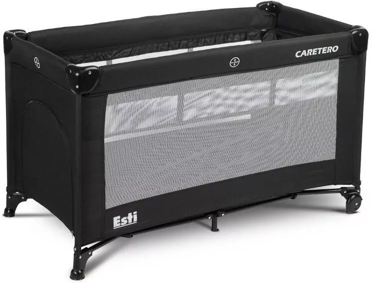 Caratero Łóżeczko turystyczne Esti opuszczany bok czarne - tantis.pl
