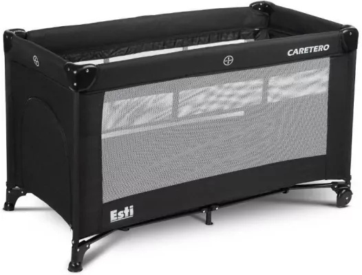 Caratero Łóżeczko turystyczne Esti opuszczany bok czarne