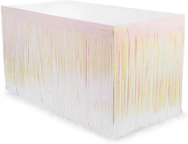 Skirting foliowy z frędzlami opalizujący 300x80cm - tantis.pl