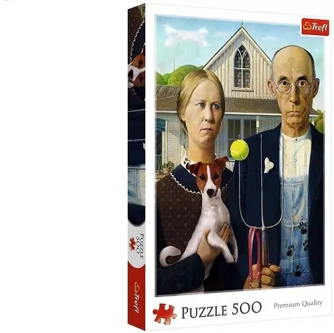 Puzzle 500 American Gothic: Psia Edycja TREFL - tantis.pl