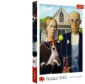 Puzzle 500 American Gothic: Psia Edycja TREFL - tantis.pl