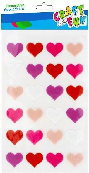 Ozdoba dekoracyjna filcowa samoprzylepne Serca Craft with Fun 521742 - tantis.pl