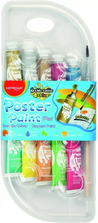 Farby plakatowe 10ml. 10 kolorów - tantis.pl