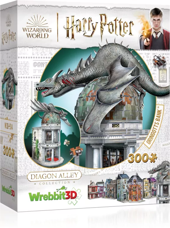 Wrebbit 3D Puzzle Harry Potter Bank Gringotta 300 elementów - tantis.pl
