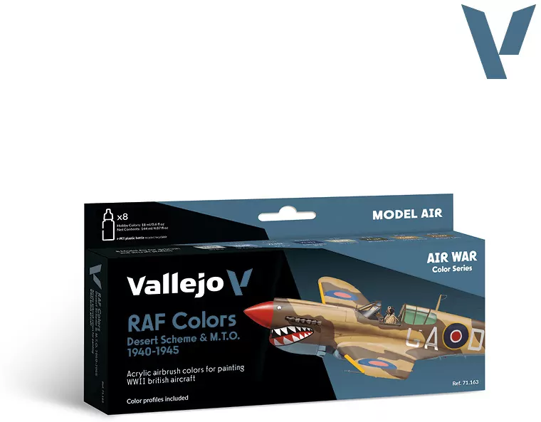 Vallejo: 71.163 - Model Air - Air War - RAF Colors - Desert Scheme & M.T.O. 1940-1945 (8x18 ml) - tantis.pl