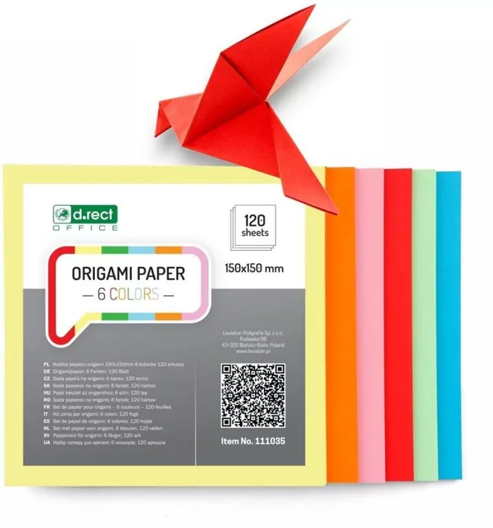 Kostka origami 150x150mm. 6 kolorów - tantis.pl
