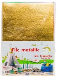 Filc dekoracyjny MIX kolorów metalicznych A4
