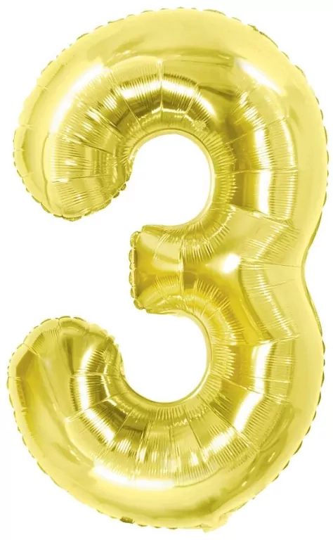Balon foliowy B&C 3 Light gold 85cm - tantis.pl