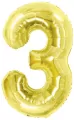 Balon foliowy B&C 3 Light gold 85cm - tantis.pl