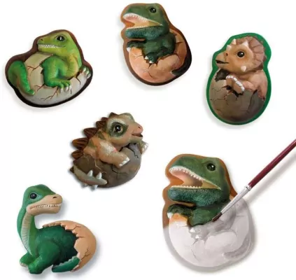 Odlewy gipsowe + farby. Jaja dinozaura