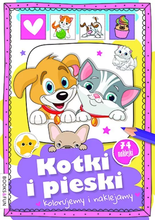 Kolorujemy i naklejamy. Kotki i pieski - tantis.pl