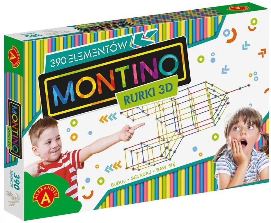 Monitino. Rurki 3D. 390 elementów - tantis.pl