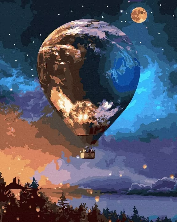 Malowanie po numerach. Gwiezdna kula 40x50cm - tantis.pl