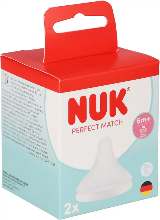 NUK. Smoczki do butelki. 2 sztuki. Z silikonowym smoczkiem. Rozmiar M - tantis.pl